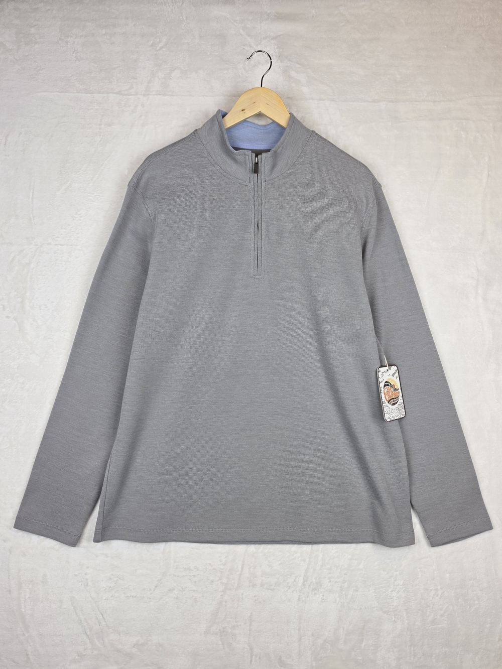 C&C California Mens XL Gray 1/4 Quarter Zip Mock Neck Pullover Sweater‎ NWT